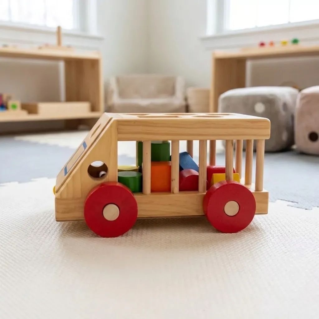 wooden shape sorting truck 1d