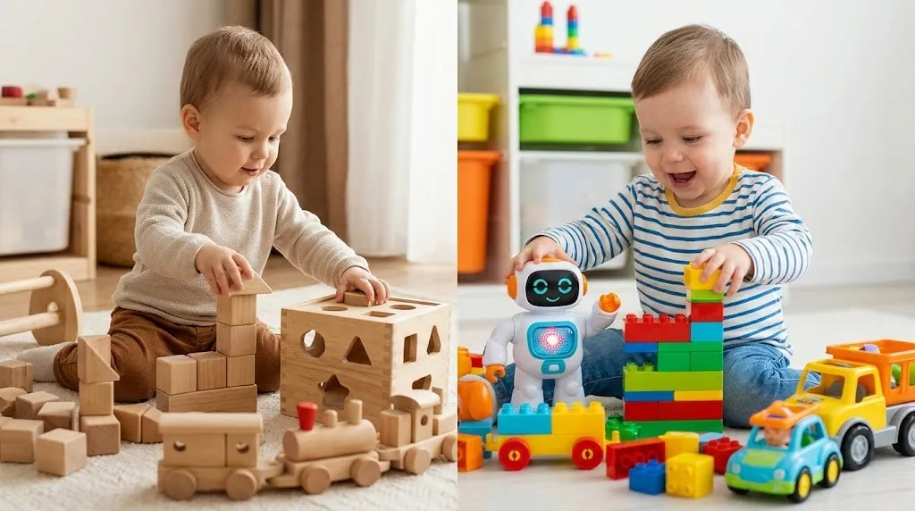 wooden vs plastic toys which is better for child development