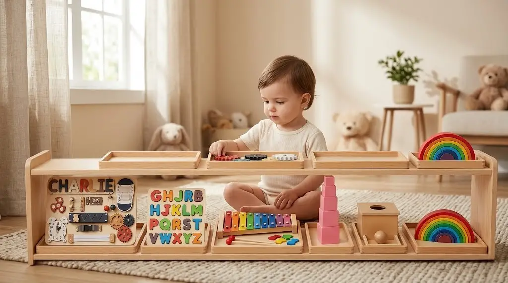 montessori toy rotation shelf