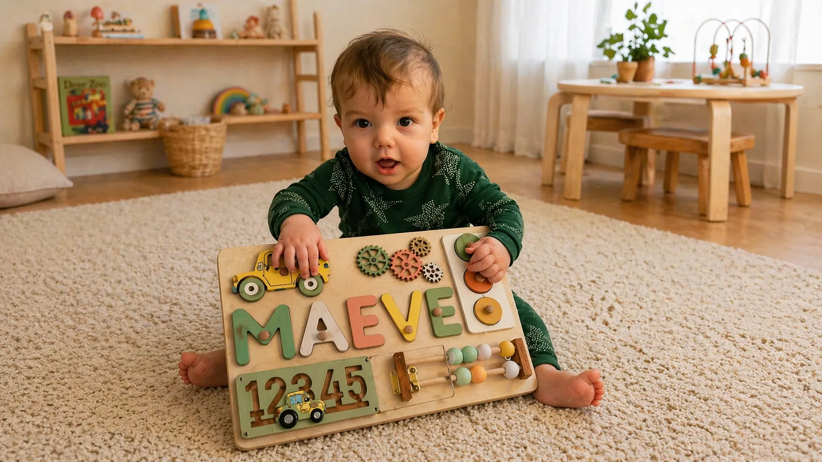 toddler playing with Montessori toys