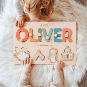 bless forevermore name puzzle baptism gift from godparents