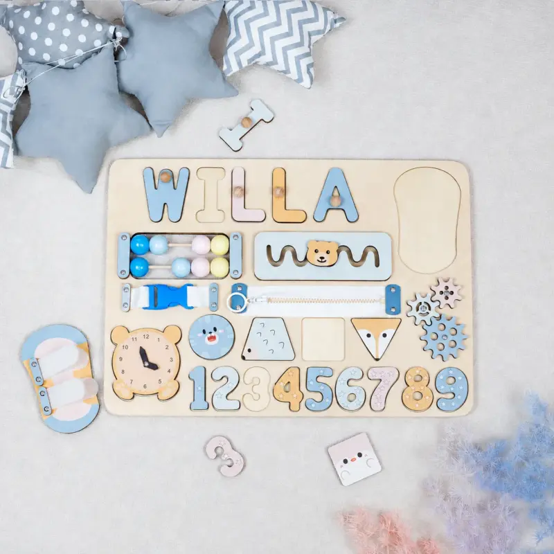 forest animals wooden montessori busy board 3