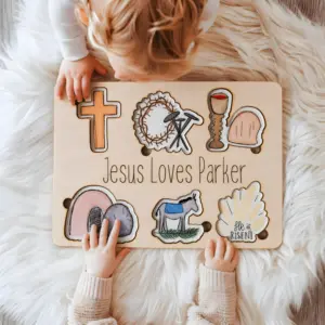 jesus love name puzzle baptism gift from godparents