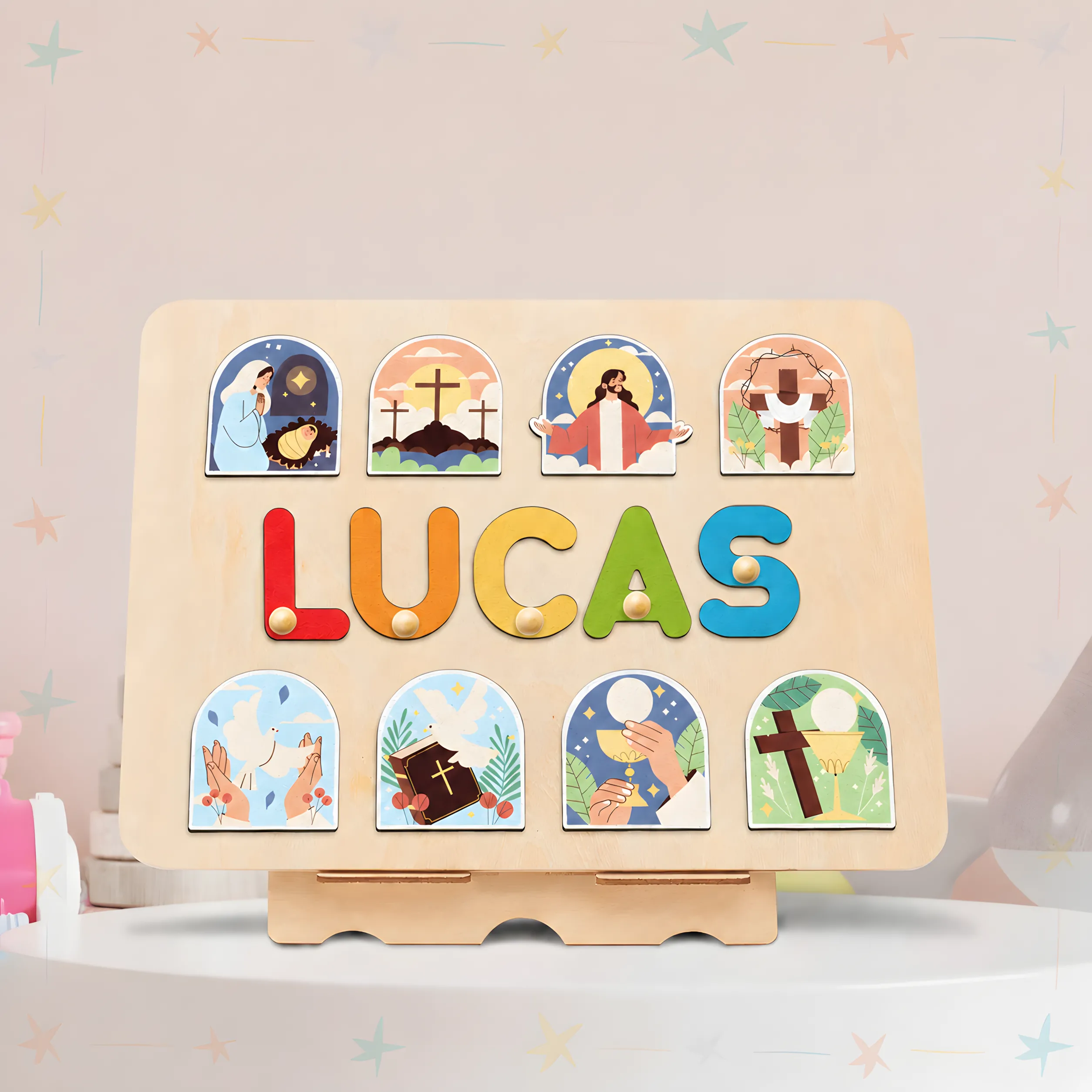 jesus story name puzzle baptism gift from godparents 2