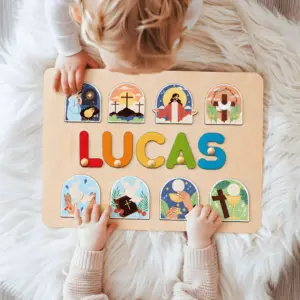 jesus story name puzzle baptism gift from godparents
