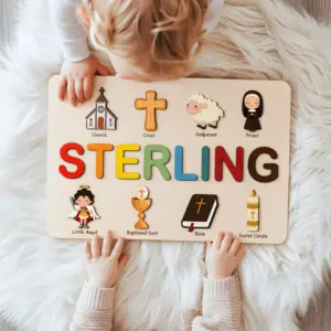 labeled catholic symbols name puzzle baptism gift from godparents