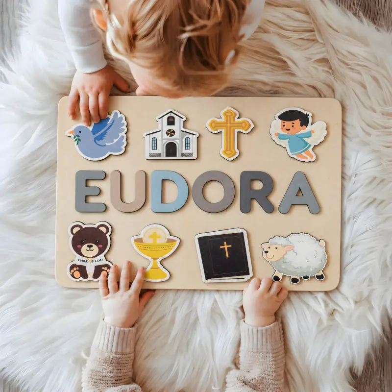 personalized godchild name puzzle baptism gift from godparents
