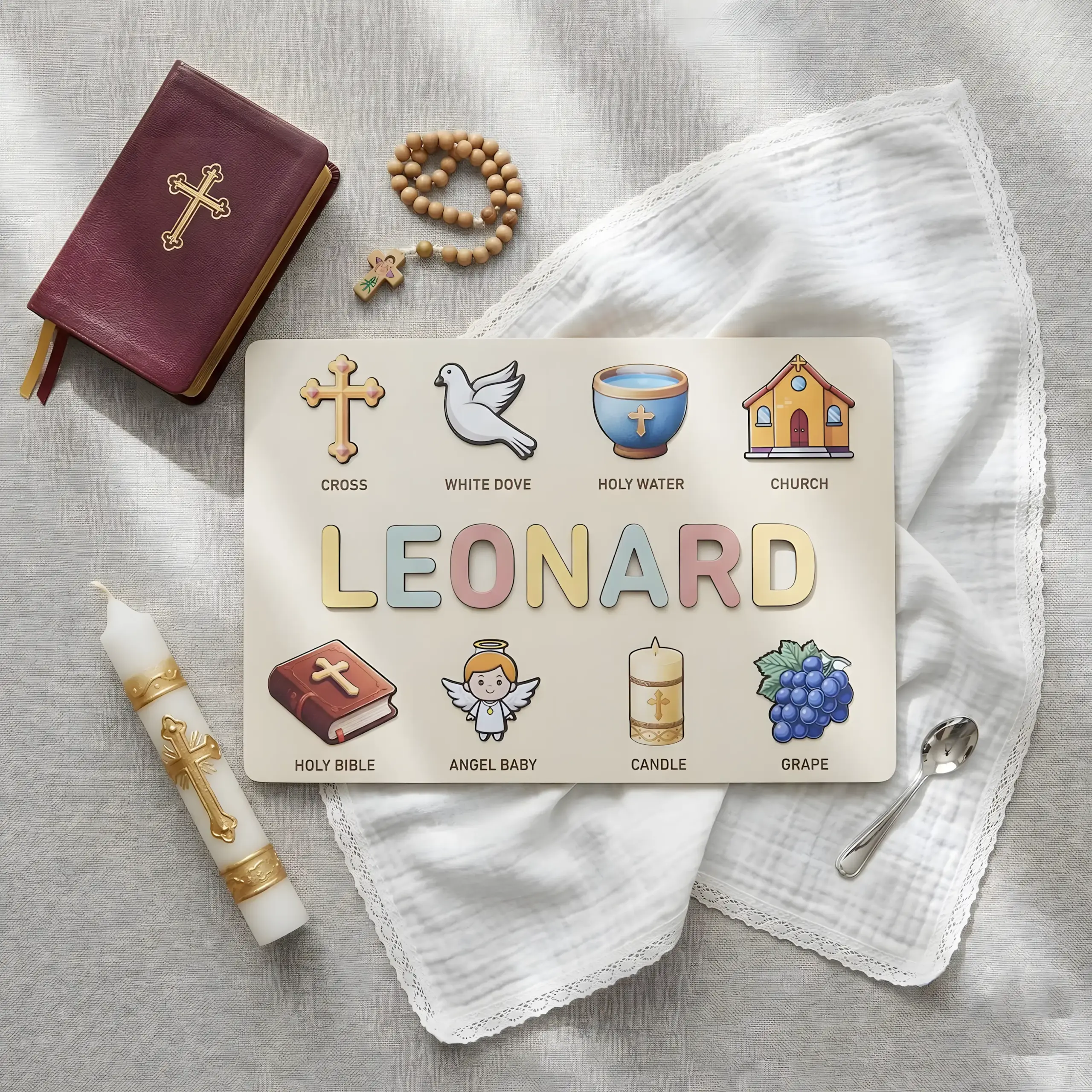 personalized holy symbols name puzzle baptism gift from godparents 2