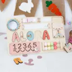 pig wooden montessori busy board 3