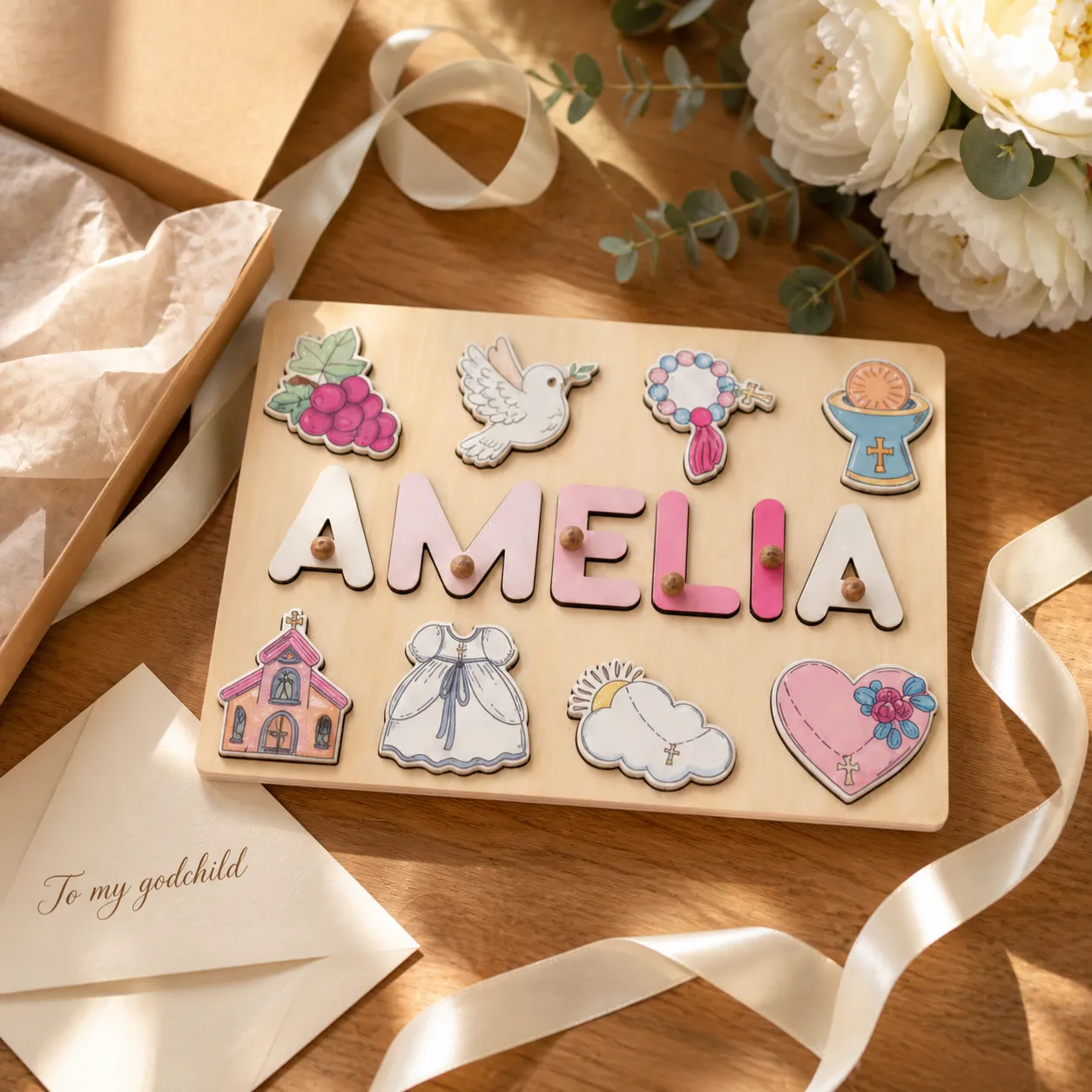 pink rosary goddaughter name puzzle 2