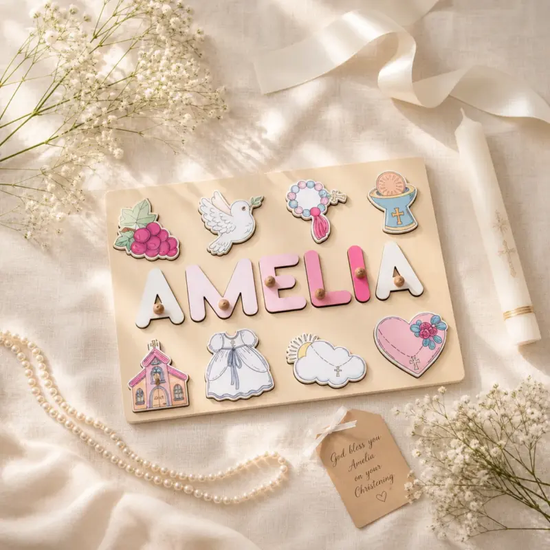pink rosary goddaughter name puzzle 4