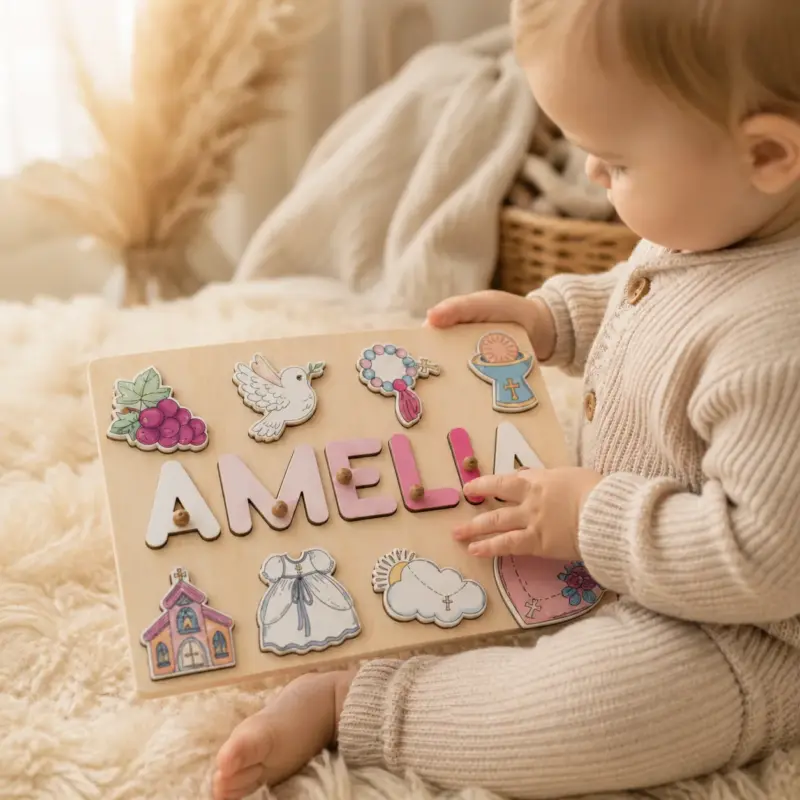 pink rosary goddaughter name puzzle 5
