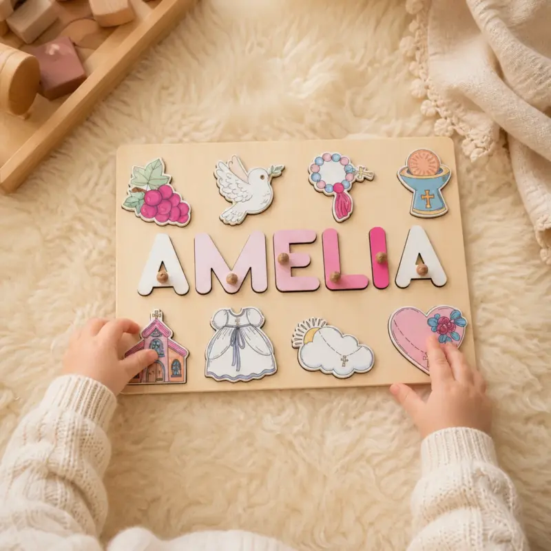 pink rosary goddaughter name puzzle