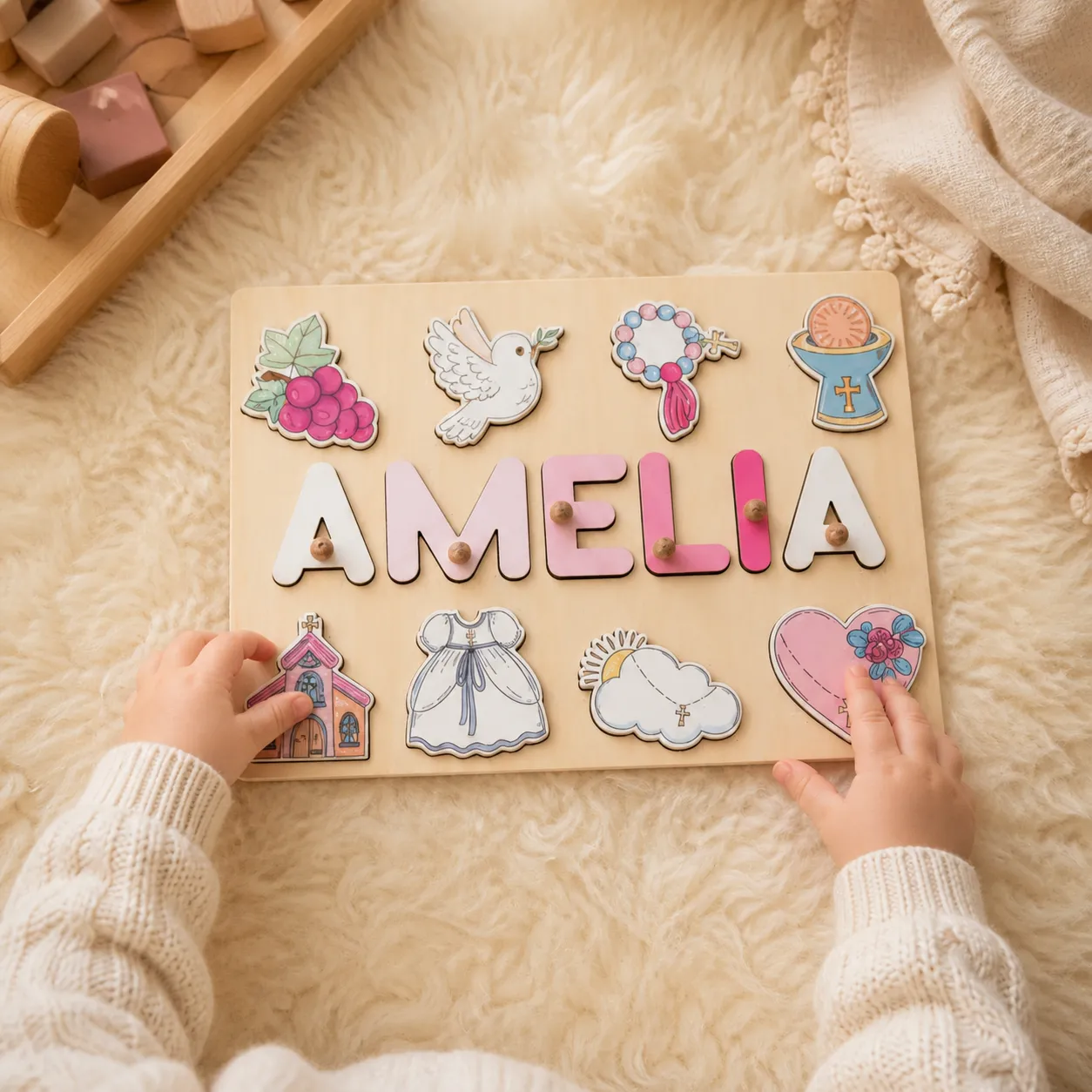 pink rosary goddaughter name puzzle