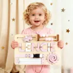 unicorn wooden montessori busy board 4